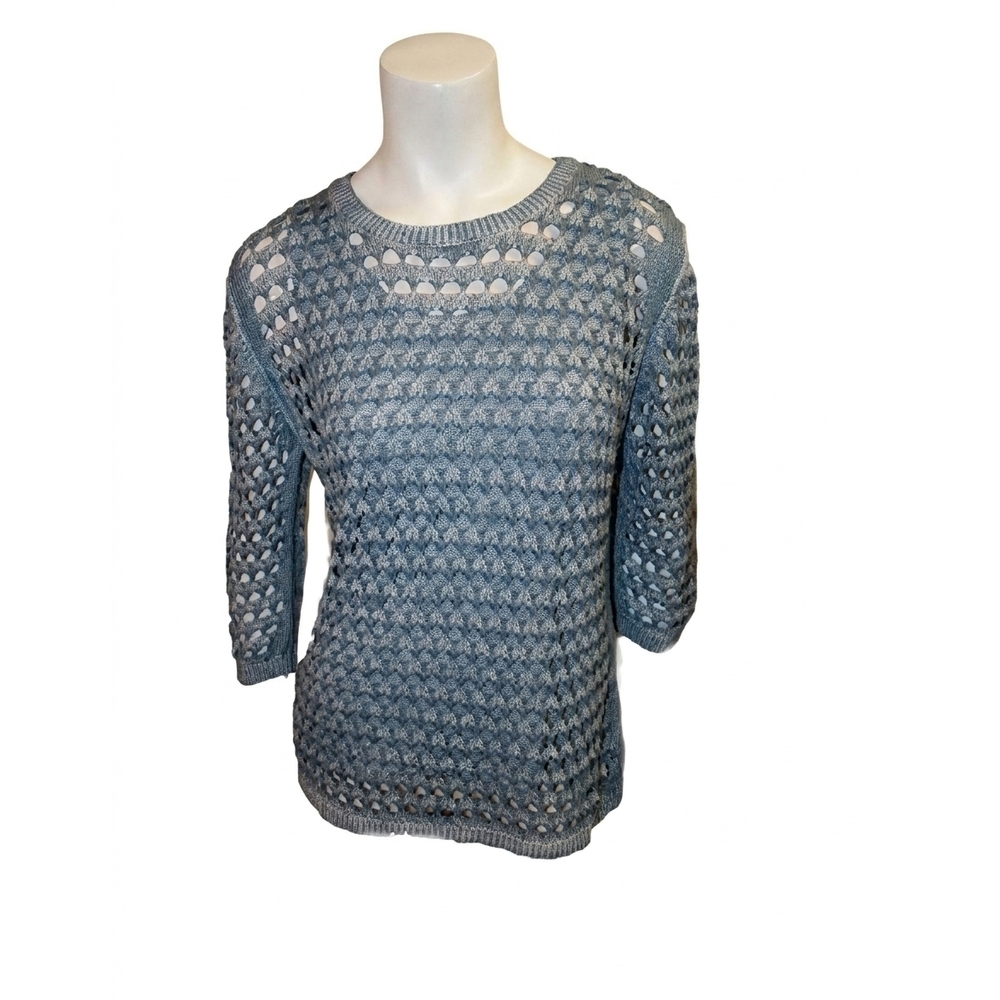 NEW ANGEL open stitch pullover in denim